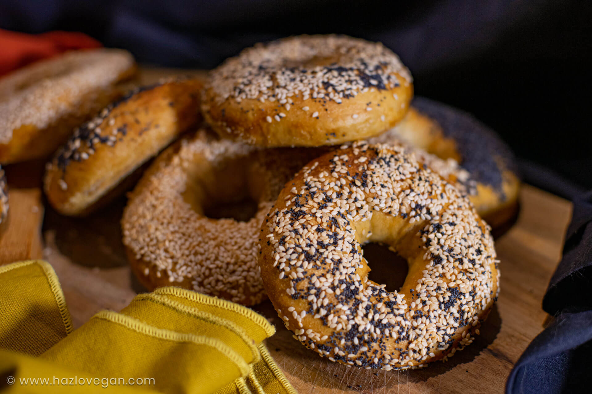 Bagels veganos con semillas