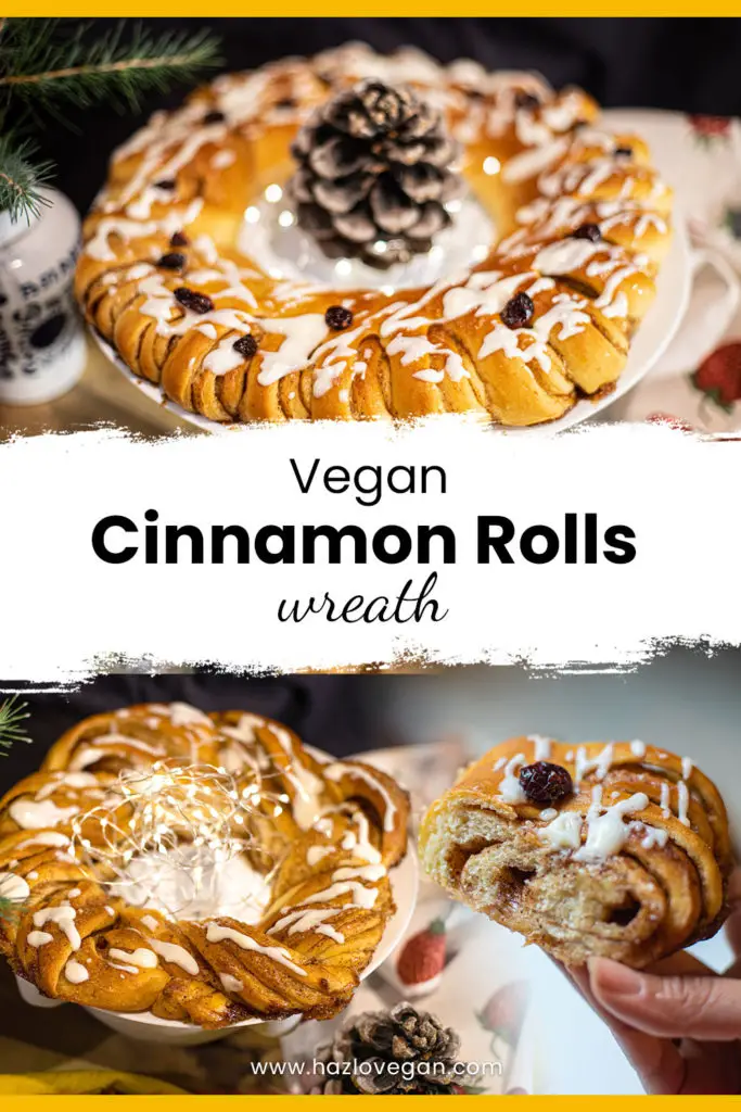 Pin Vegan cinnamon rolls wreath - Hazlo Vegan