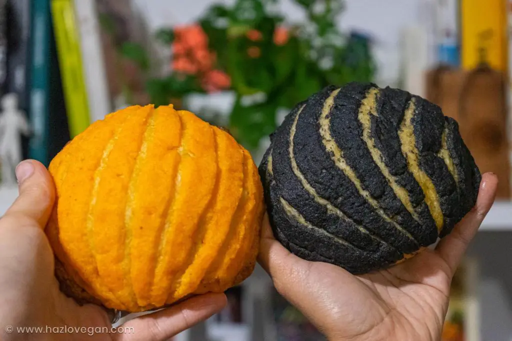 Conchas dulces veganas naranjas y negras de halloween - Hazlo Vegan