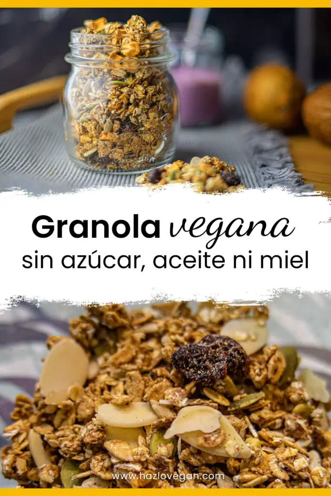 Granola vegana con semillas y fruta, sin aceite, azúcar ni miel - Hazlo Vegan