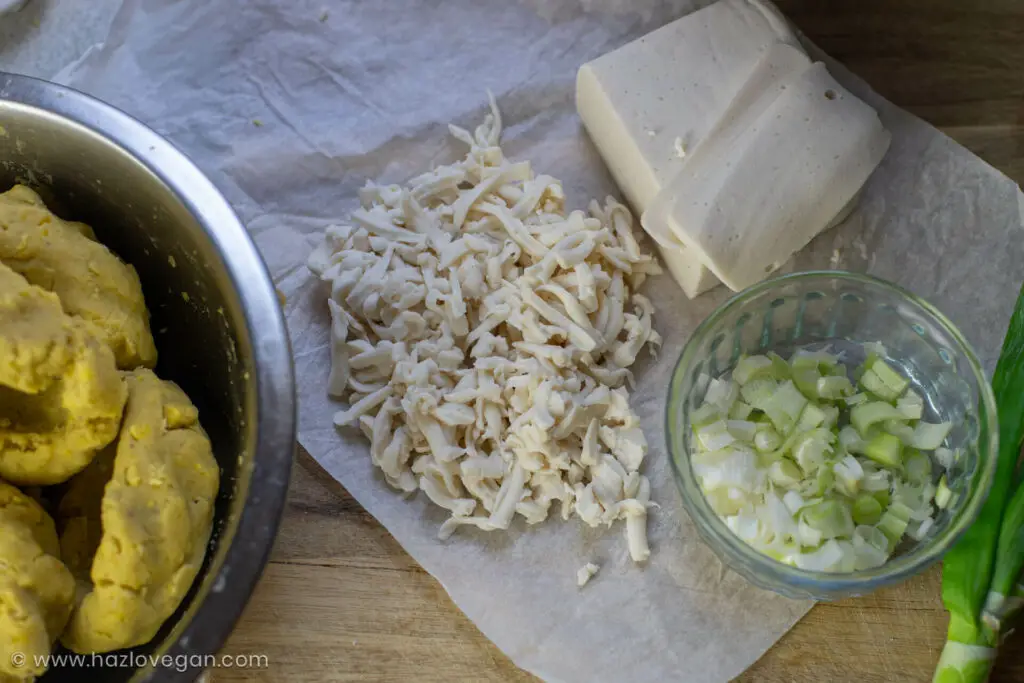 Ingredientes para las tortillas de verde veganas con queso - Hazlo Vegan