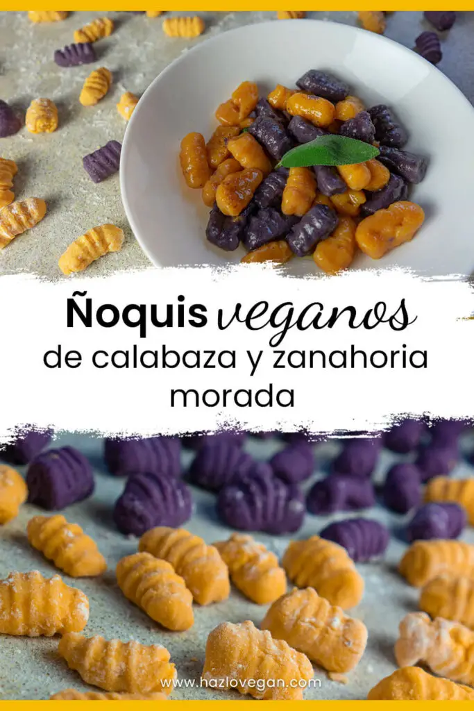 Ñoquis veganos de calabaza y zanahoria morada - Hazlo Vegan