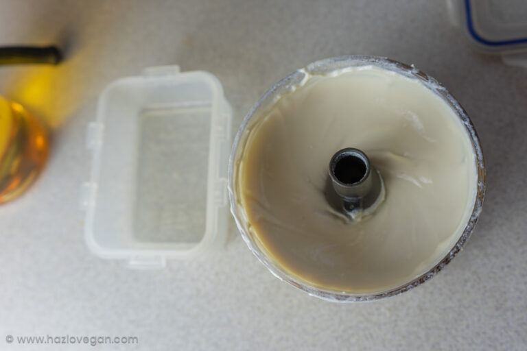 Queso crema vegano en recipiente hermético - Hazlo Vegan