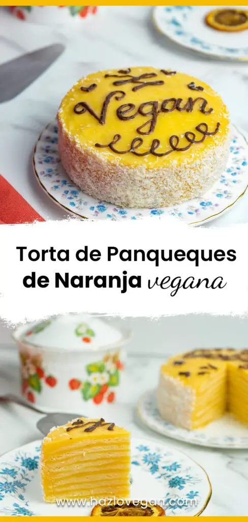 Pin Torta de panqueques de naranja vegana - Hazlo Vegan